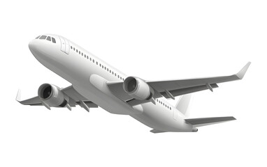 Fototapeta premium Sleek modern jetliner ascends powerfully, symbolizing global travel and boundless journeys for business and leisure.