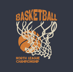 Basketball – North League Championship T-Shirt Vector, Sport typography, t-shirt graphics, poster, banner, flyer, print and postcard