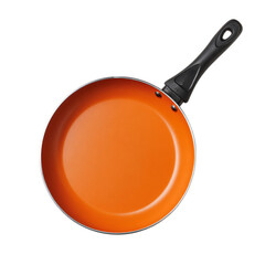 Orange Pan top view on transparent background