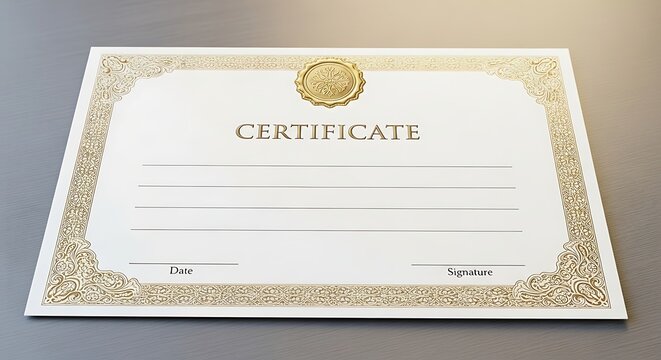 Blank Certificate Template for Personalization and Achievement Recognition. - Powered by Adobe