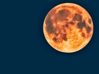 Stunning Orange Full Moon Background - High-Resolution Celestial Image for Night Sky Aesthetics,...