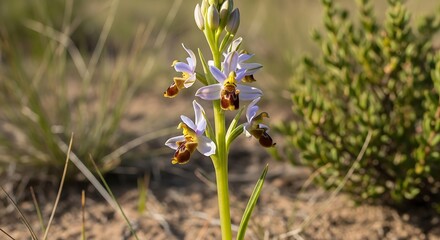 Bee Orchid Flower In Nature.