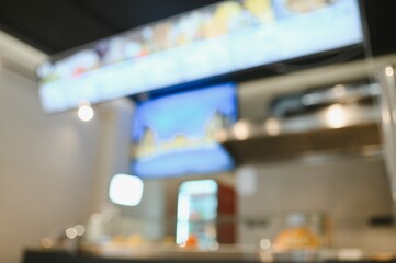 Blurred oriental food truck offering delicious street food and fast snacks