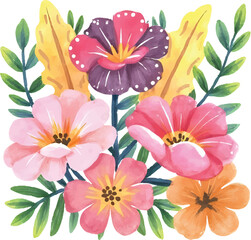 Watercolor flower for greetings invitations wedding party © RosarineysaArts