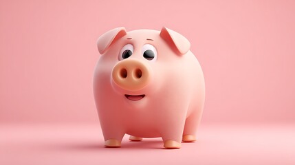 Pig emoji icon with matte pink textures and subtle light reflections