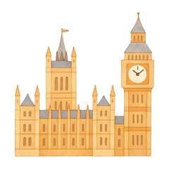 PNG Illustrated iconic British landmark.