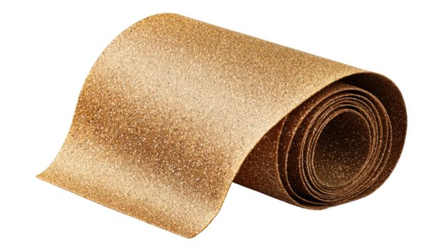 Sandpaper with visible grit particles background isolated on a Transparent background, PNG file.