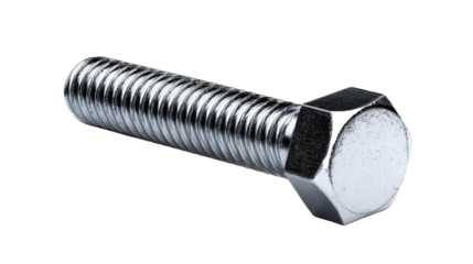 Screw with hexagonal head background isolated on a Transparent background, PNG file.