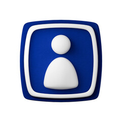 3D Male Icon White Man Symbol Restroom Sign Isolated PNG