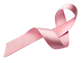 Pink Ribbon Symbol of Breast Cancer Awareness on Transparent Background