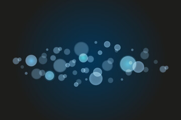 Simple illustration of blue bokeh circles on a dark background. Perfect for modern or festive themes.