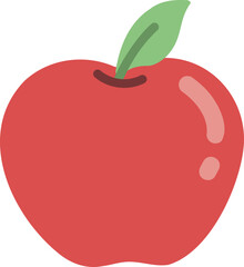 red apple with leaf