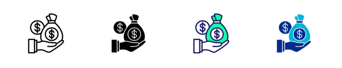 Venture Capital Bag  Icon Set Multiple Style Collection