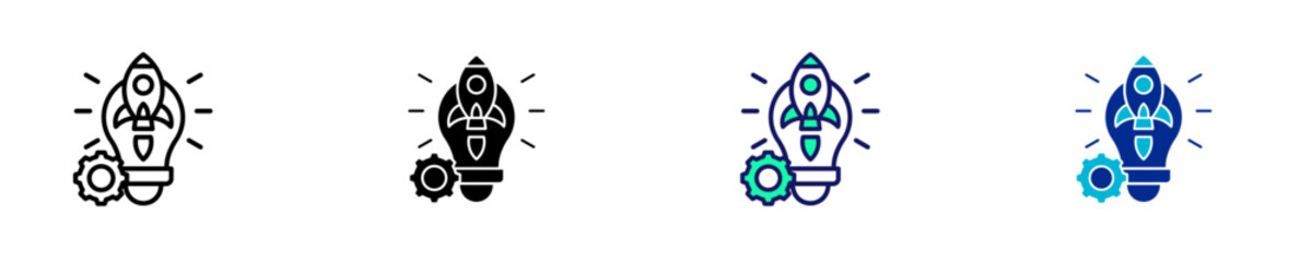 Startup Lightbulb  Icon Set Multiple Style Collection