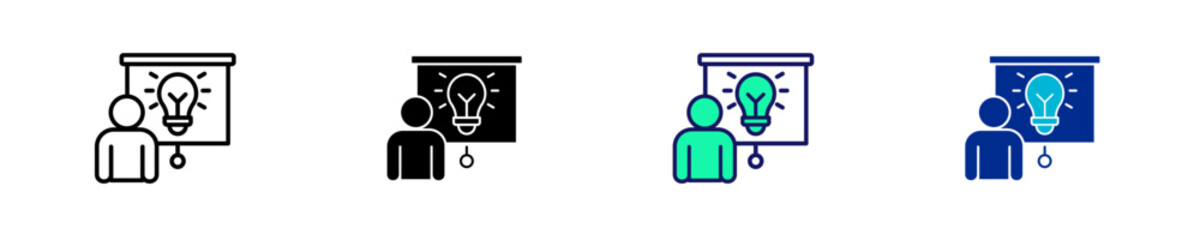 Pitch Deck Board  Icon Set Multiple Style Collection