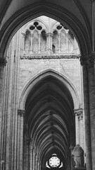 Architectural fragments of arch in Amiens cathedral in France