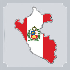 An illustrated map of France with its national flag is a symbol of the country