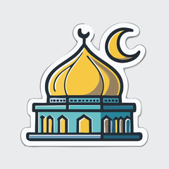 Obraz premium A set of vector icons showcasing various building and architecture landmarks from different cities, including a mosque, temple, and church to represent diverse culture and religion