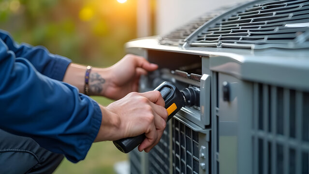 Certified Technician Performing Preventive AC Maintenance