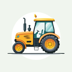 Obraz premium Red farm tractor, an agricultural machine isolated on a white background, representing farming equipment