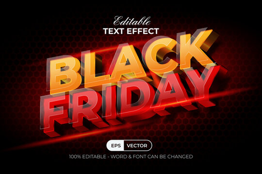 Black Friday Text Effect Sale Promotion Banner. Editable Text Effect.