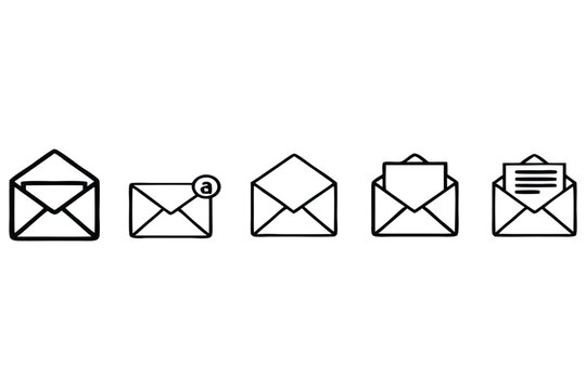 Email envelope icon set vector

