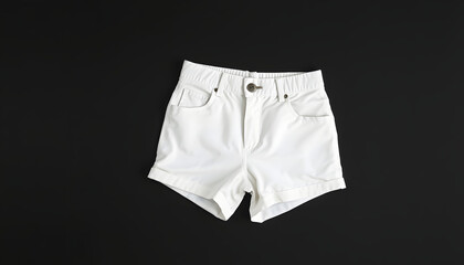 Fototapeta premium White shorts on a black background cut out. Mock-up, pop-art. White tone