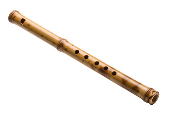 Naklejka premium Bamboo flute isolated on transparent background, a traditional musical instrument with a warm, mellow tone, used in various cultures for centuries