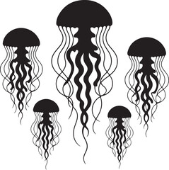 Jellyfish Silhouette Vector Illustration