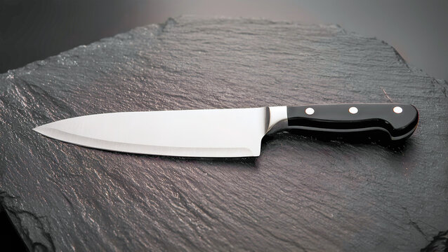 kitchen knife on a chopping board