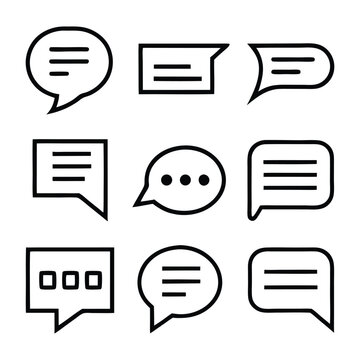Chat bubble icon set vector

