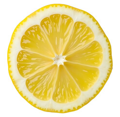 Bright yellow lemon slice offers refreshing, zesty citrus flavor and vibrant delight
