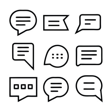 Chat bubble icon set vector
