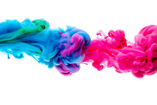 Vibrant Cyan and Magenta Ink Swirl