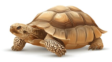 Detailed turtle emoji icon with realistic shell pattern and ground shadowing