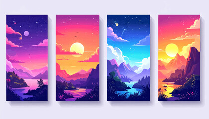 Social media story template vector, transparent background