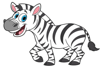 Vector of cartoon zebra illustration.