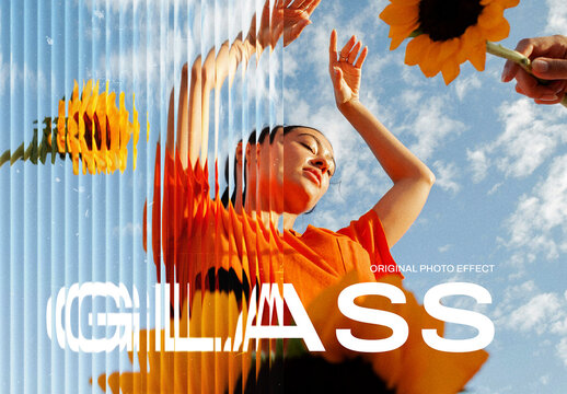 Fractured Glass Photo Effect Mockup