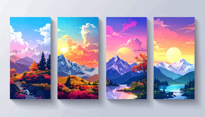 Social media story template vector, transparent background