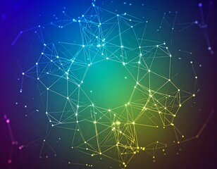 Abstract geometric network design with vibrant colors