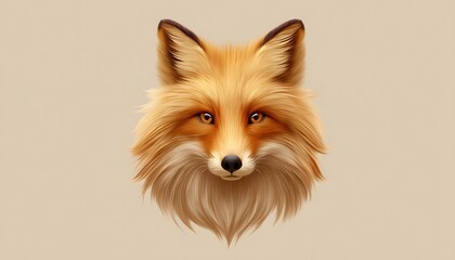 Fox face emoji icon in warm forest tones with fine fur highlights