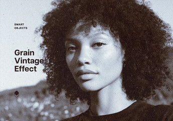 Vintage Halftone Photo Effect Mockup