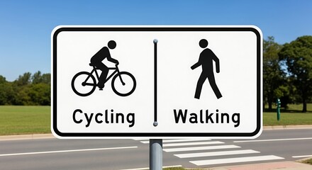 Cycling and Walking Path Sign.