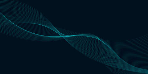 Futuristic green abstract background. shining wave lines pattern for banner, wallpaper, cover. Vector illustration