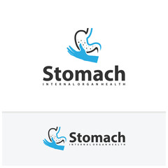 Obraz premium Care Stomach logo vector. Simple vector logo design for medical human health. 