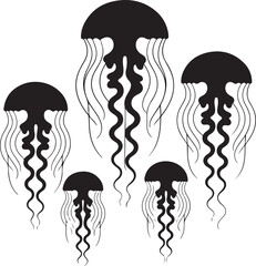 Jellyfish Silhouette Vector Illustration