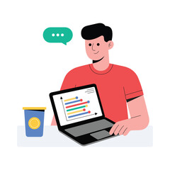 Business Report Flat Vector Illustration 