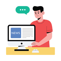 Market News Flat Vector Illustration 