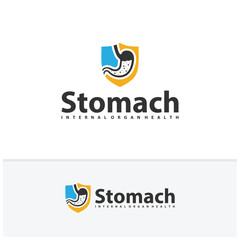Shield Stomach logo vector. Simple vector logo design for medical human health.