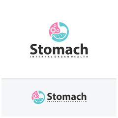 Gear Stomach logo vector. Simple vector logo design for medical human health.
